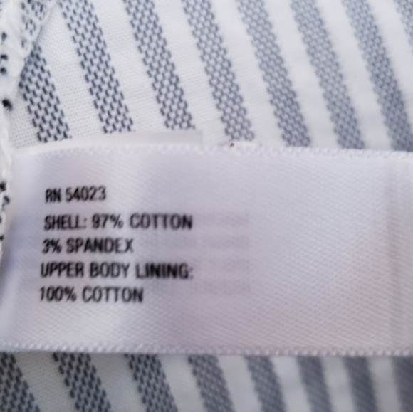 Gap Blue & White Pinstrip Strapless Dress - Size 0 - Picture 4 of 5